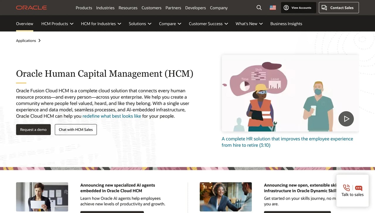 human capital management software for hr operations and employee records