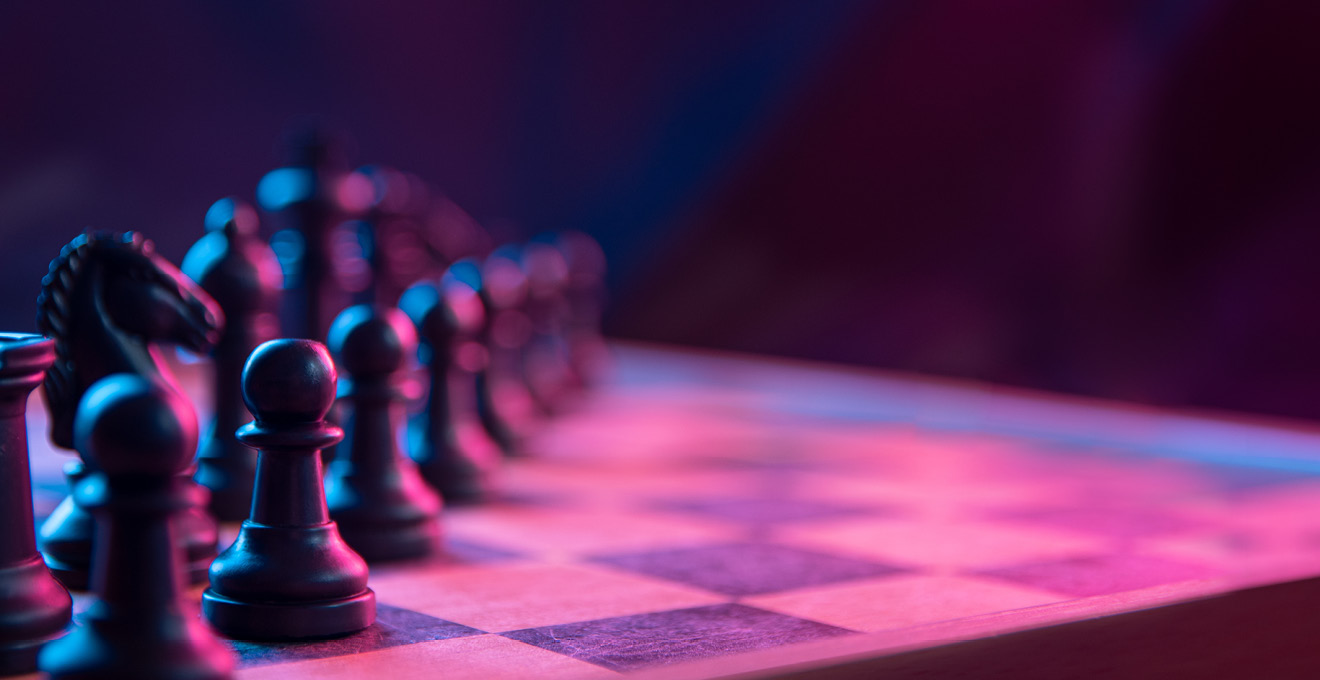 UCI Webinar background image of chess board and pieces