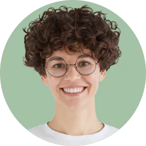 Image of woman in a green circle, representative of an employee in a Talent Marketplace